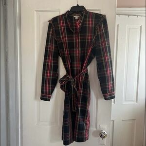 J. Crew plaid shirt dress